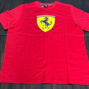 Ferrari Red Shirt with Iconic Yellow Shield NWT size large